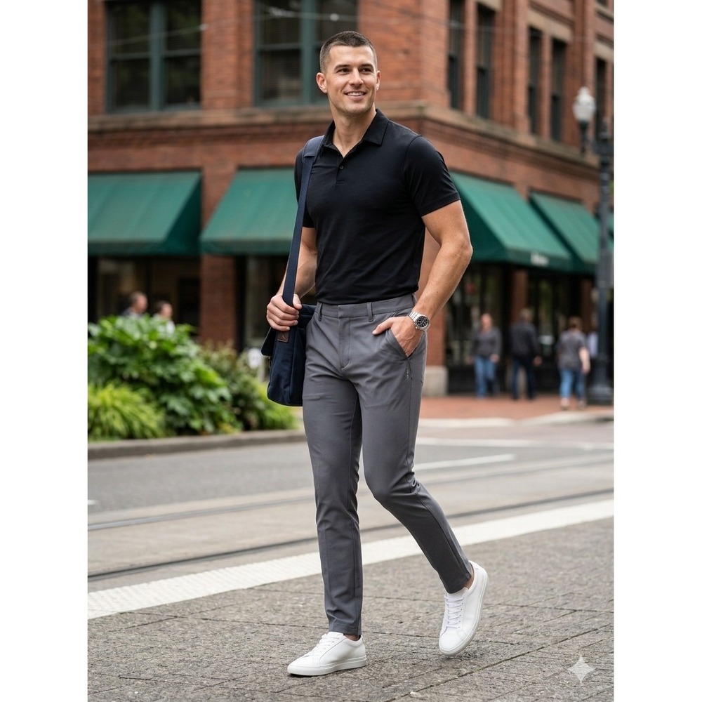 Rhone Commuter Pants Gray Mens 102252 Performance Stretch Tapered Trousers‎